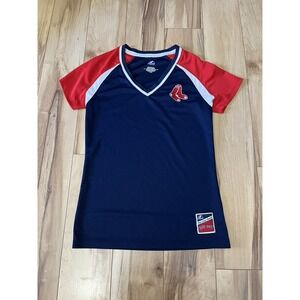 Women Majestic Boston Red Sox Team Jersey Pullover Shirt Size Medium Embroidered